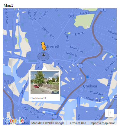 Dragging the icon onto a map